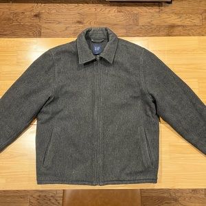 GAP Jacket 2005 Men’s Medium Gray Wool Blend Coat Lined Full Zip Outdoor Casual